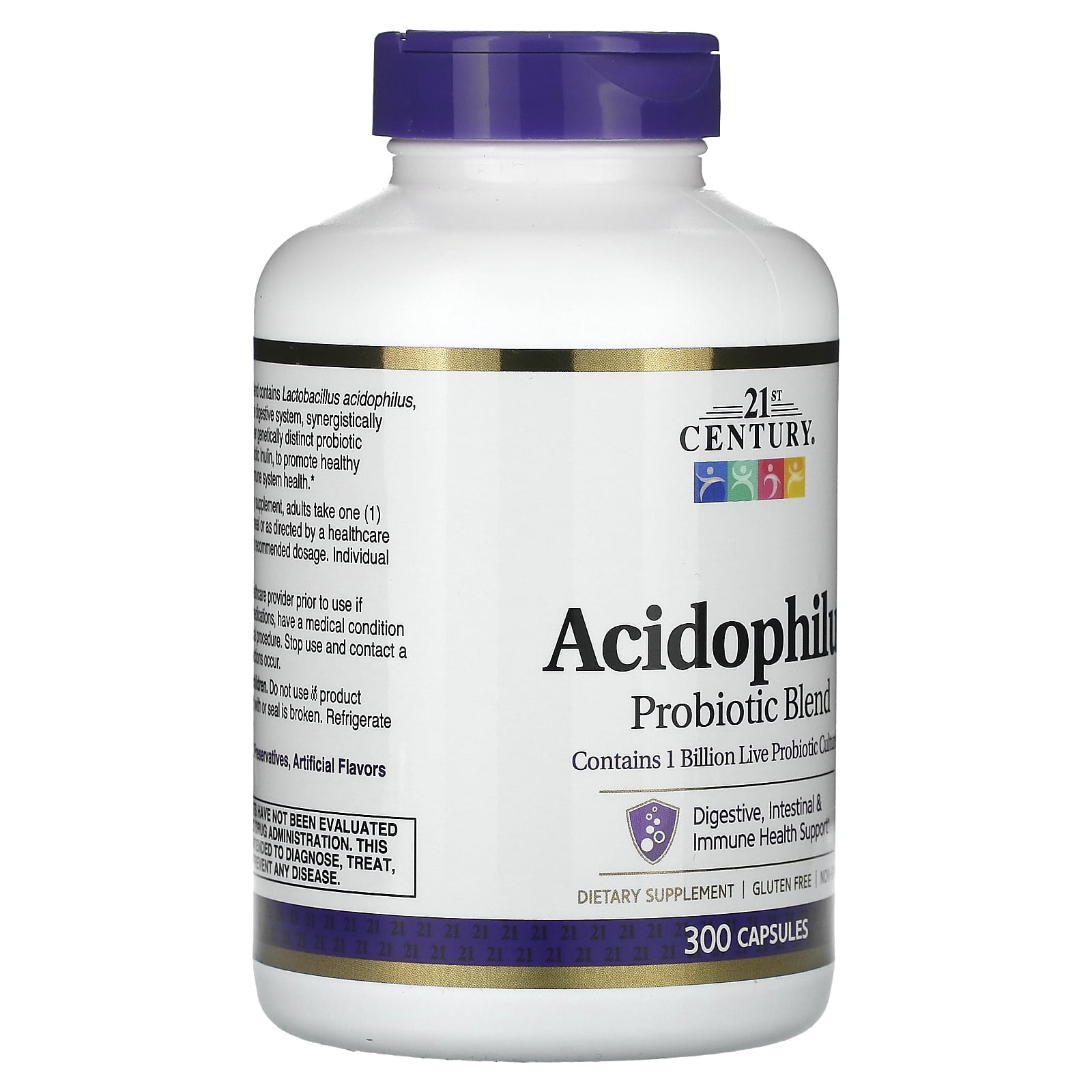 21st Century Acidophilus, Probiotic Blend, 300 Capsules - Walmart.com
