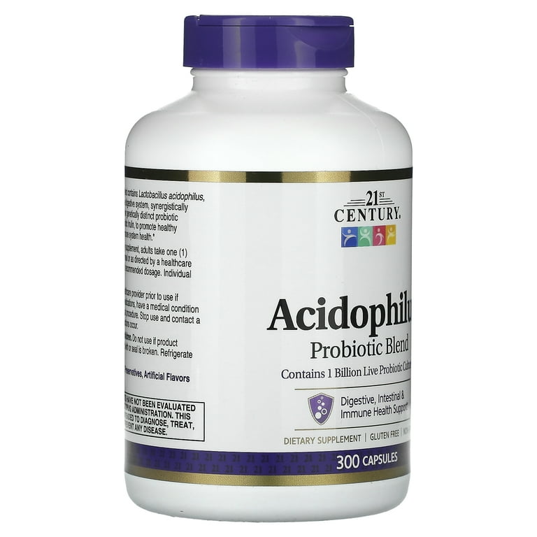 21st Century Acidophilus, Probiotic Blend, 300 Capsules - Walmart.com