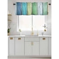 thumbnail image 2 of Kitchen Valances for Window, Farm Green Wood Board Light Filtering Rod Pocket Valance Curtain, Farmhouse Retro Wooden Plank &nbsp;Short Curtains Window Topper for Bedroom Bathroom Living Room 54x18in, 2 of 7