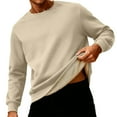 thumbnail image 2 of Men's Sherpa Lined Crewneck Sweatshirt Heavy-weight Fleece Pullover Winter Thick Warm Shirts, 2 of 4