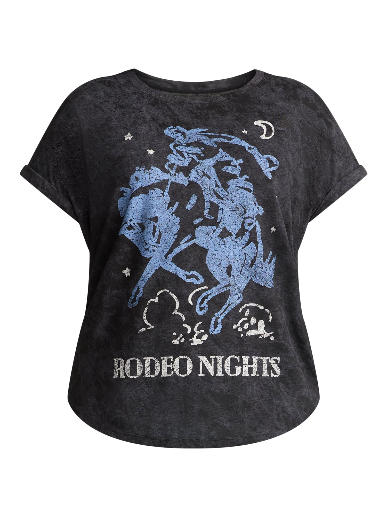 Terra & Sky Women's Plus Rodeo Nights Graphic Tee, Sizes 0X-5X