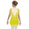 thumbnail image 2 of SiiRoh Girls Sparkly Tassel Latin Dance Leotards Gymnastics Ballet Figure Skating Bodysuit Dancewear Fluorescent Yellow 12, 2 of 6