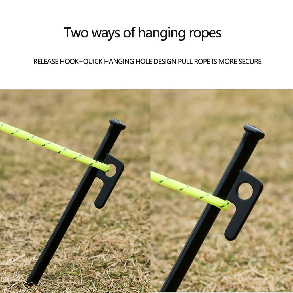 4 Pcs Lengthen Steel Tent Stakes Heavy Duty Beach Tent Peg Canopies Stakes