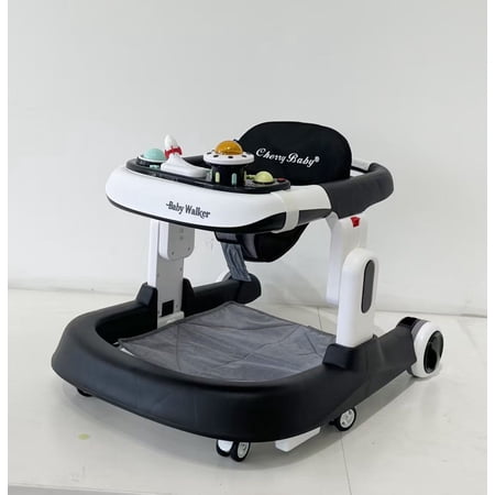 Baby Walker with Car Steering Wheel, Interactive Music Toy Walker for Babies 6-18 Months