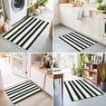 thumbnail image 4 of Entryway Rug 2'x3', Yellow Navy Blue Striped Kitchen Runner Rugs Non-Slip Carpet Mats, Neutral Minimalist Lines Bedside Rugs Runners Washable Floor Carpet for Bathroom Laundry Room, 4 of 8