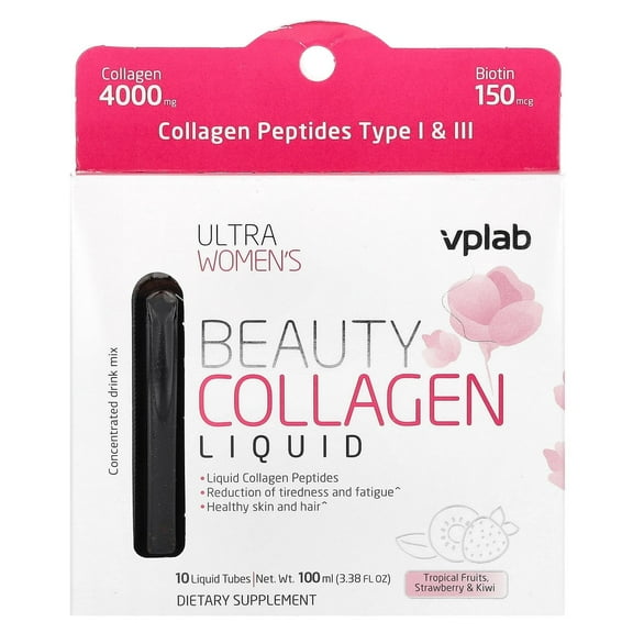 VPLab Ultra Women's Beauty Liquid Collagen, 10x10ml Premium Skin, Hair & Nail Support