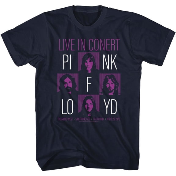 Pink Floyd Live In Concert Navy Adult T-Shirt 4Xlt