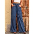 thumbnail image 2 of Jeans Sidefeel, cintura alta, pierna ancha, con cordón, azul, para mujer, 2 of 7