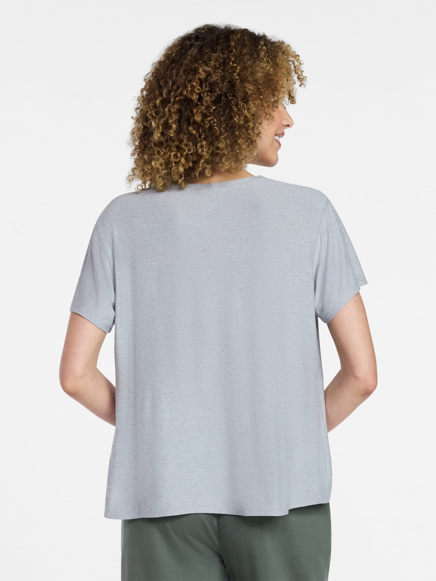 Athletic Works Women's and Women's Plus Relaxed ButterCore Tee with Short Sleeves, Sizes XS-4X