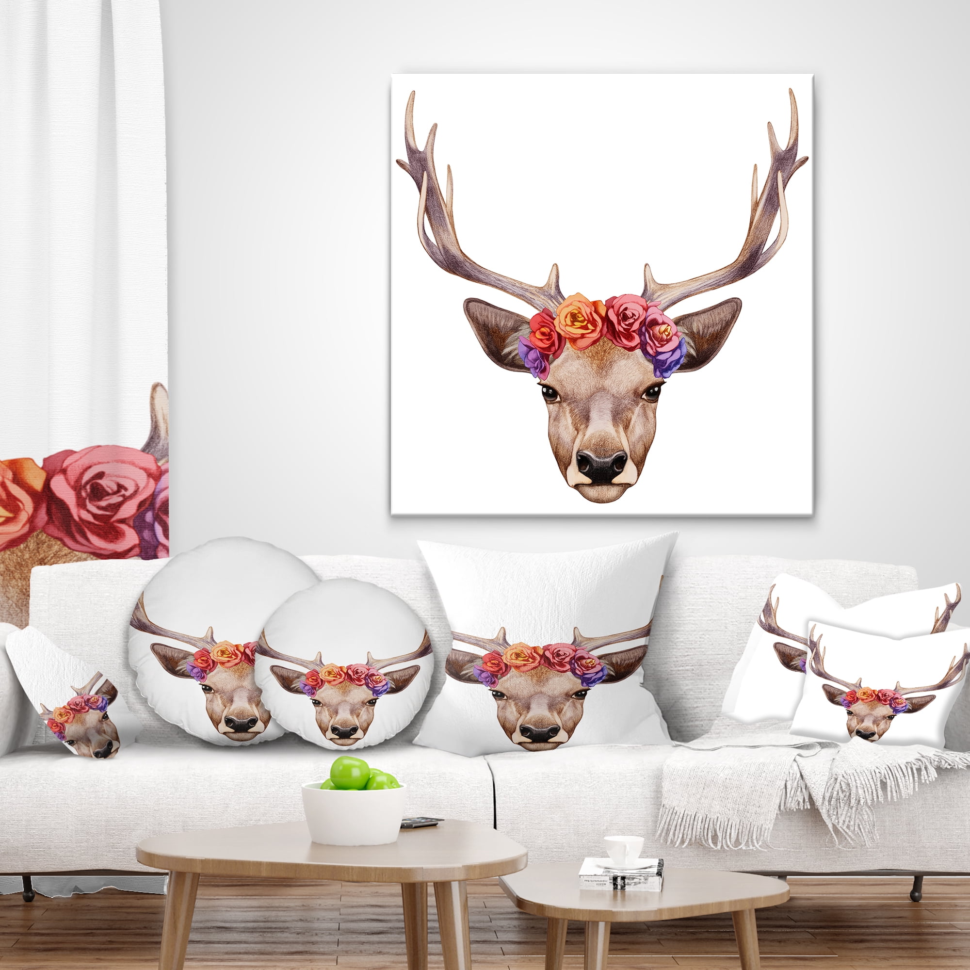 Designart 12" x 20" Multi-color Polyester Throw Pillow