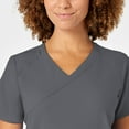 thumbnail image 5 of Wink W123 Women's Mock Wrap Scrub Top, Pewter, 2X Womens Plus, 5 of 6