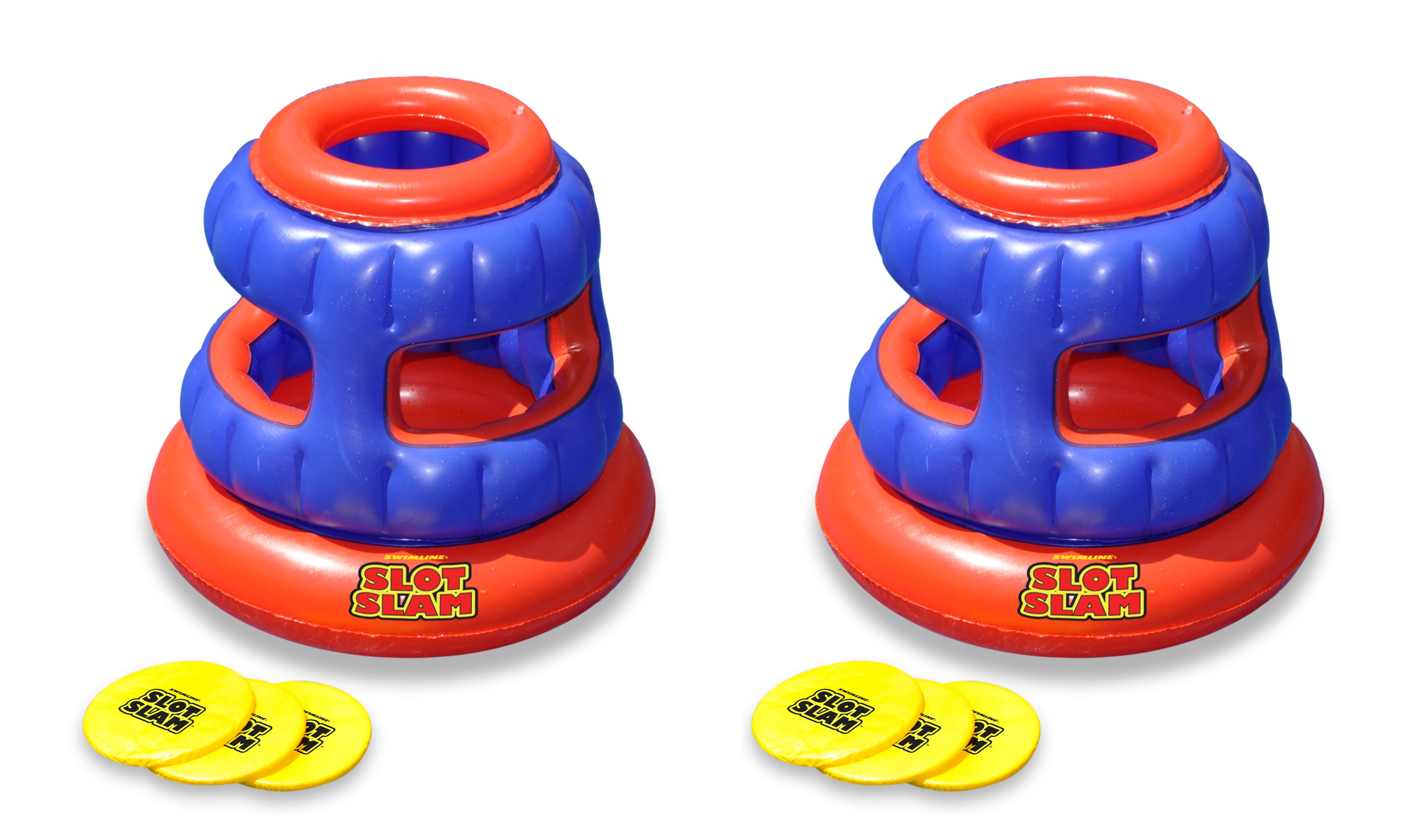 2 Swimline 90286 Slot Slam Disc Toss Inflatable Floating Swimming 2 Swimline 90286 Slot Slam Disc Toss Inflatable Floating Swimming Pool