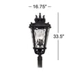 thumbnail image 4 of John Timberland Casa Marseille Vintage Rustic Outdoor Post Light Textured Black Scroll 33 1/2" Clear Hammered Glass for Exterior Barn Deck House Porch, 4 of 4