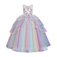 thumbnail image 1 of HAWEE Robe de Princesse Licorne pour Filles, Déguisement de Fête Chic, Robe de Fête de Mariage et d'Anniversaire pour 3 à 14 Ans, 1 of 5