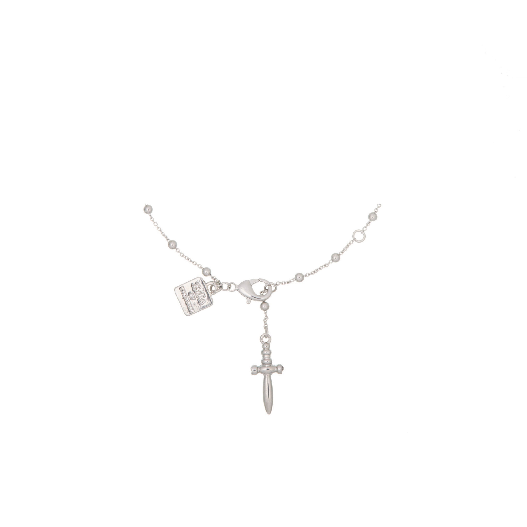 Bella by Thorne Dainty Dagger Dangle Adult Bracelet,Silver, (Unisex)