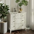 thumbnail image 6 of COZAYH 3-Drawer Flower Motif Dresser for Home & Bedroom, Fully Assembled, White, 6 of 8