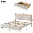 thumbnail image 2 of Bingirl King - Size Upholstered Platform Bed Frame for Bedroom with Storage Drawers and Power Socket, 2 of 7