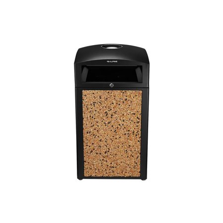 

Alpine Industries 40 Gal. Stone Steel All-Weather Panel Outdoor Commercial Trash Can with Ash Tray