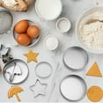thumbnail image 5 of 12pcs Stainless Steel Game Cookie Cutters, Korean Dalgona Candy Sugar Making Tools with Umbrella, Triangle, Star, Round Biscuit Molds for Christmas, Valentine's Baking Kits, Tin Boxed Party Favors, 5 of 7