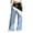 Light Blue, variant on COSFO Palazzo Pants for Women Striped Gray High Elastic Waisted Casual Wide Leg Pants Drawstring Adjustable Width Loose Pants