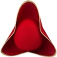 thumbnail image 6 of Yvsxxv Red Colonial Tricorn Pirate Hat Historical Reenactment Headwear 1Pc, 6 of 7