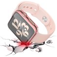 thumbnail image 3 of IBAOLEA 2 Pack Hard PC Case with Tempered Glass Screen Protector Compatible with IBAOLEA Watch Series 6 SE Series 5 Series 4 40mm, 1 Rose Pink + 1 Transparent 1 Rose Pink + 1 Transparent 40mm, 3 of 9
