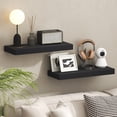 thumbnail image 2 of Furinno TANNA Set of 2 9x24 2" Thick Wall Shelf Invisible Bracket Americano, 2 of 4