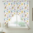 thumbnail image 2 of Easter Swag Valances for Windows 2 Pack, Kitchen Window Curtains 36 Inch Length, Spring Watercolor Bunny Eggs Daisy Flowers Privacy Swag Curtains for Living Room/Bathroom with Rod Pocket 36"x36", 2 of 8