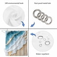 thumbnail image 5 of Coastal Beach Waterproof Fabric Shower Curtain,Nautical Ocean Blue Beige Seaside Waterproof Fabric Shower Curtain for Bathroom Curtains Bathtubs Hotel Shower Curtains with 12 Hooks Standard 66x72, 5 of 8