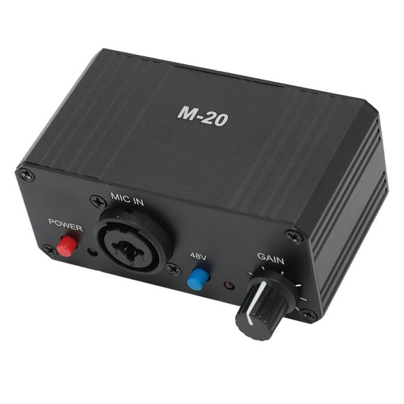 Dynamic Microphone Preamp High Gain 48V Phantom Power XLR Output Mic Preamplifier For Dynamic And Condenser Microphones Booster
