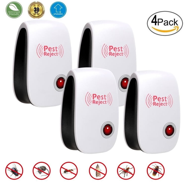 Ultrasonic Pest Repeller Spider Repellent with Nigh Light[4 pack