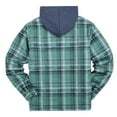 thumbnail image 3 of Suokom Thickened Cotton Plaid Long Sleeve Loose Hooded Jacket Men Coat, 3 of 3