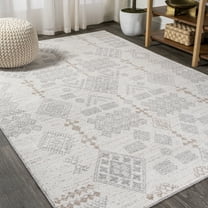 JONATHAN Y MOROCCAN HYPE 3 x 5 Area Rug, Bhalil Berber Diamond Geometric - Beige/Gray, MOH302A-3