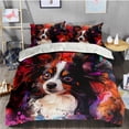 thumbnail image 2 of 3 Pieces Duvet Cover Set Papillon Dog 3D Print Bedding 1 Duvet Cover 2 Pillowcases Natural Animals Comforter Sets Soft Breathable for Boys Girls Children 1tipzI, 2 of 6