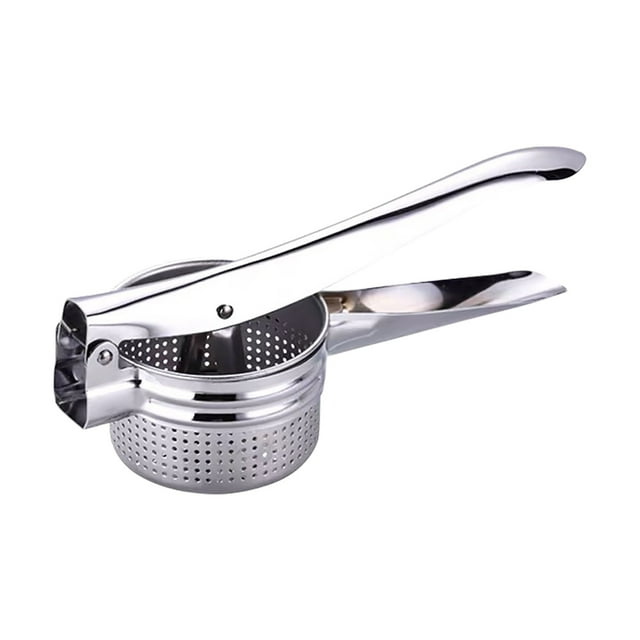 Hearth & Gear Presse-Purée en Acier Inoxydable pour Pommes de Terre, Riz, Fruits, Légumes, Presse-Agrumes, Presse-Céleri, Passoire pour Presse-Agrumes, Remplacement, Presse-Agrumes Manuel, Métal, Jus Frais Facile, Presse-Chou Manuel, Produits Frais, 1x Dessus