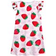 thumbnail image 6 of Bjutir Girl'S Dress Strawberry Print Fly Sleeve Dress Leisure Crewneck Dresses For Party Wear, Size 2-11 Years, Pink, 6 of 7