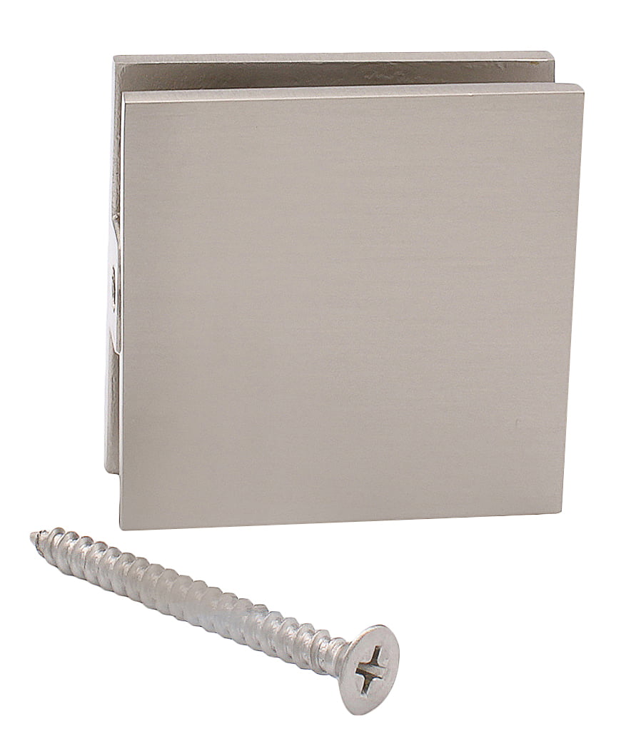 CRL CR Laurence SCU4BN Brushed Nickel Square Hole In Glass Fixed Panel U-Clamp