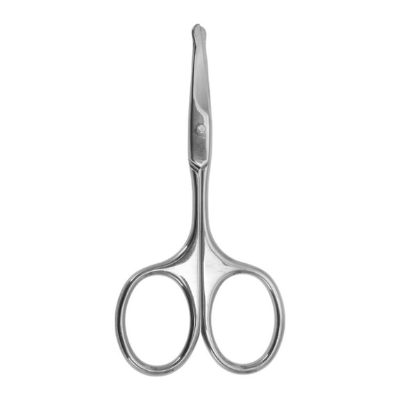 Unique Bargains 1 Pc Portable Oval Handle Eyebrow Scissor Silver Tone