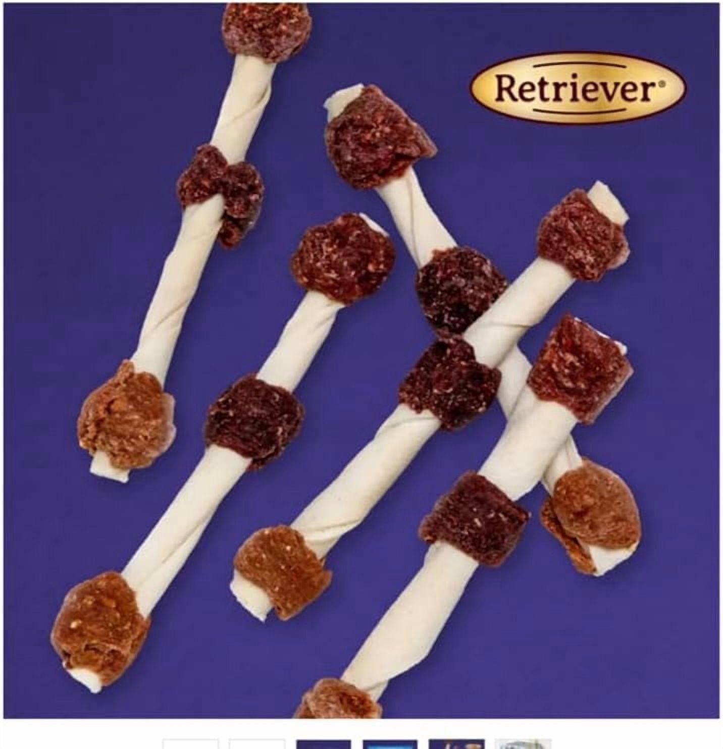 Quality Retriever Pork Chicken and Beef Flavor Rawhide Kabobs Dog Chew Treats, 45 ct. Medium