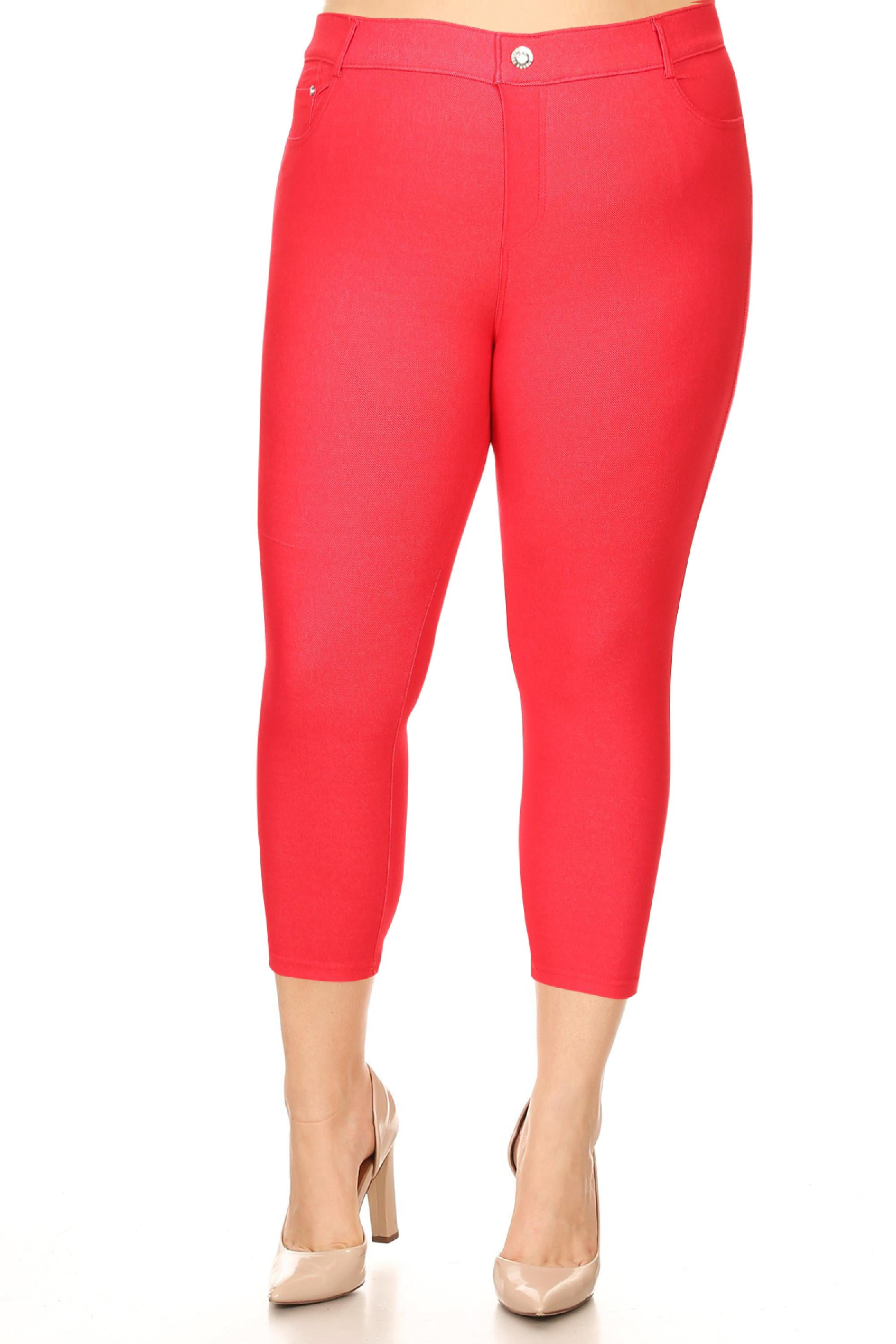 Plus Size Capri Jeggings With Pockets