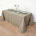 thumbnail image 2 of BalsaCircle 90" x 156" Taupe Rectangular Premium Polyester Faux Burlap Tablecloth Reception, 2 of 8