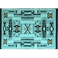 thumbnail image 1 of Ahgly Company Indoor Rectangle Abstract Light Blue Modern Area Rugs, 2' x 4', 1 of 4