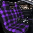 thumbnail image 4 of Goofa Purple Buffalo Plaid Printed Car Seat Covers, Automotive Seat Covers for Cars Trucks and SUVs, Quick Setup Universal Fit Elastic Seat Covers-2 PCS, 4 of 6