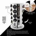 thumbnail image 3 of 20 Jar Revolving Countertop Spice Rack with Spices Included, FREE Spice Refills for 5 Years, Polished Stainless Steel with Black Caps, 30020, 3 of 7