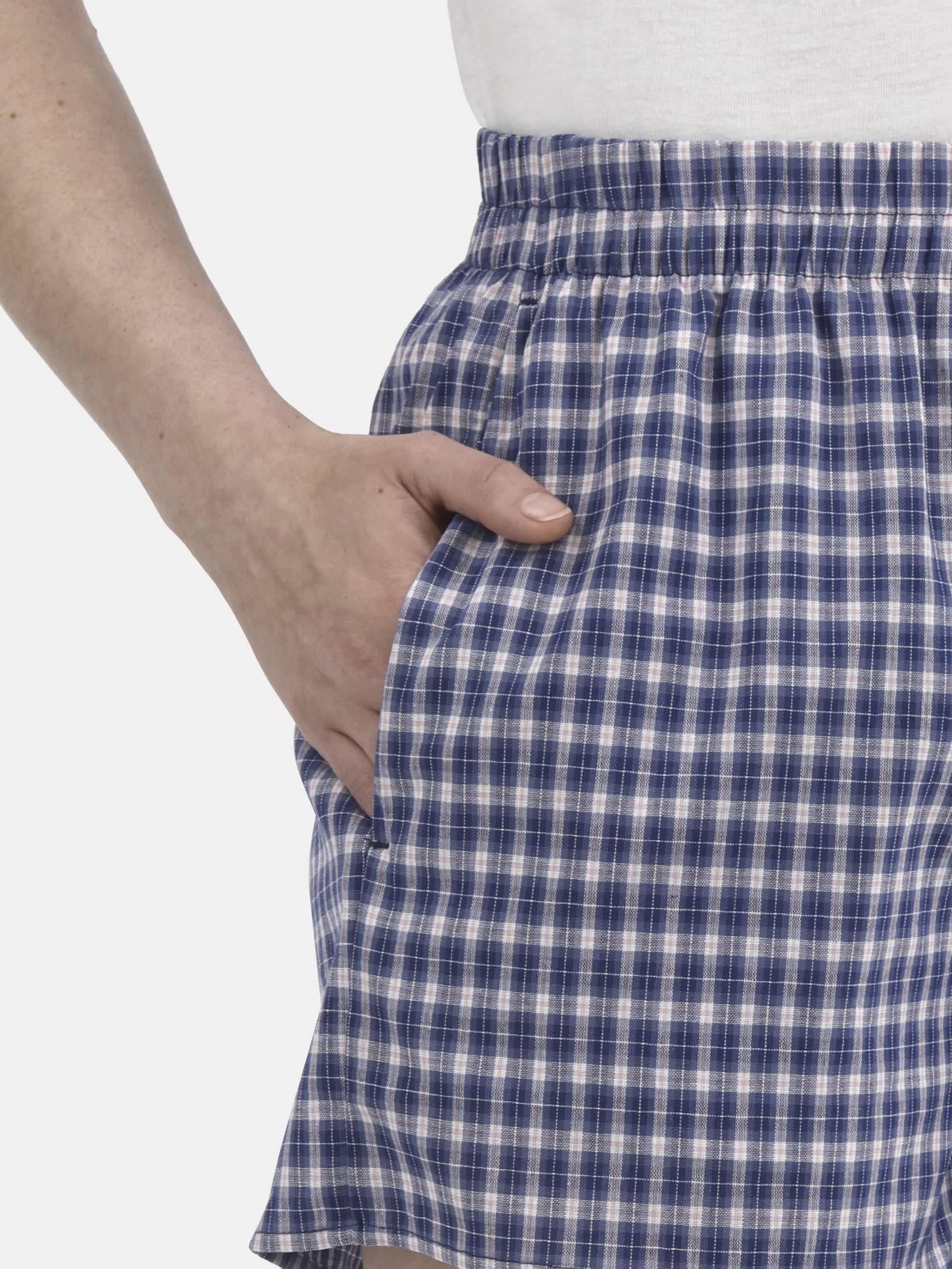 No Boundaries Cotton Boxer Shorts with Rollover Waist, 3'' Inseam, Women's