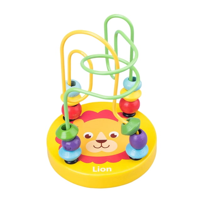 Wooden Bead Maze Roller Toy with Animal Design, Educational Developmental Activity for Preschoolers, Fine Motor Skill Trainer with String Beads for Learning & Play