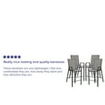 thumbnail image 6 of Flash Furniture 4 Pack Brazos Series Gray Outdoor Barstools with Flex Comfort Material and Metal Frame, 6 of 15