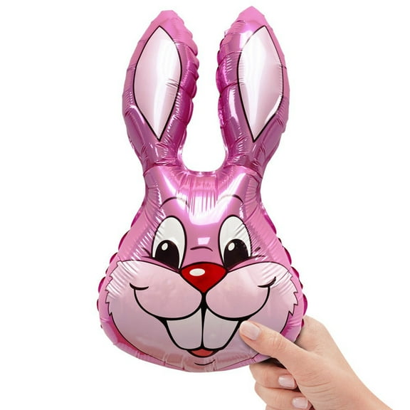 16 inch Rabbit - Pink Mini Shape (Air-Fill Only) Foil Mylar Balloon - Party Supplies Decorations