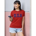 thumbnail image 2 of Usa America Navy Blue T-Shirt Women -Image by Shutterstock, Female Medium, 2 of 4