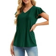 thumbnail image 4 of Cueply Womens Casual Tops Summer Short Sleeve V Neck T Shirts Loose Tunic Tops, 4 of 6